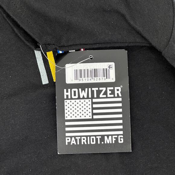 New Howitzer Logo Patriotic USA Flag T Shirt Size XXL 2XL Black Short Sleeve - Picture 4 of 5